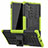 Custodia Silicone e Plastica Opaca Cover con Supporto R01 per Samsung Galaxy Note 10 Plus Verde