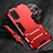 Custodia Silicone e Plastica Opaca Cover con Supporto R01 per Samsung Galaxy S20 Rosso