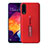 Custodia Silicone e Plastica Opaca Cover con Supporto R04 per Samsung Galaxy A90 5G Rosso