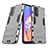 Custodia Silicone e Plastica Opaca Cover con Supporto T01 per OnePlus Nord N200 5G Grigio