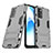 Custodia Silicone e Plastica Opaca Cover con Supporto T01 per Oppo A55 5G