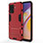 Custodia Silicone e Plastica Opaca Cover con Supporto T01 per Oppo Reno5 Lite Rosso