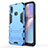 Custodia Silicone e Plastica Opaca Cover con Supporto T01 per Samsung Galaxy A10s Blu