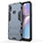 Custodia Silicone e Plastica Opaca Cover con Supporto T01 per Samsung Galaxy A10s Blu Notte