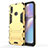 Custodia Silicone e Plastica Opaca Cover con Supporto T01 per Samsung Galaxy A10s Oro