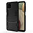 Custodia Silicone e Plastica Opaca Cover con Supporto T01 per Samsung Galaxy A12 Nacho Nero