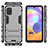 Custodia Silicone e Plastica Opaca Cover con Supporto T01 per Samsung Galaxy A31