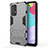 Custodia Silicone e Plastica Opaca Cover con Supporto T01 per Samsung Galaxy A52s 5G Grigio