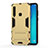 Custodia Silicone e Plastica Opaca Cover con Supporto T01 per Samsung Galaxy A9 (2018) A920 Oro