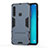 Custodia Silicone e Plastica Opaca Cover con Supporto T01 per Samsung Galaxy A9 Star Pro Blu