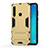 Custodia Silicone e Plastica Opaca Cover con Supporto T01 per Samsung Galaxy A9 Star Pro Oro