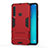 Custodia Silicone e Plastica Opaca Cover con Supporto T01 per Samsung Galaxy A9 Star Pro Rosso