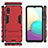 Custodia Silicone e Plastica Opaca Cover con Supporto T02 per Samsung Galaxy A02