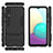 Custodia Silicone e Plastica Opaca Cover con Supporto T02 per Samsung Galaxy A02