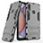 Custodia Silicone e Plastica Opaca Cover con Supporto T02 per Samsung Galaxy A10s Grigio