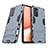 Custodia Silicone e Plastica Opaca Cover con Supporto T02 per Samsung Galaxy A72 4G