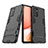 Custodia Silicone e Plastica Opaca Cover con Supporto T02 per Samsung Galaxy A72 4G Nero