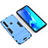 Custodia Silicone e Plastica Opaca Cover con Supporto T02 per Samsung Galaxy A9 (2018) A920 Cielo Blu