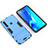 Custodia Silicone e Plastica Opaca Cover con Supporto T02 per Samsung Galaxy A9 Star Pro Cielo Blu