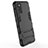 Custodia Silicone e Plastica Opaca Cover con Supporto T02 per Samsung Galaxy F02S SM-E025F