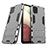 Custodia Silicone e Plastica Opaca Cover con Supporto T02 per Samsung Galaxy F12