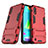 Custodia Silicone e Plastica Opaca Cover con Supporto T02 per Samsung Galaxy M01 Rosso