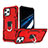Custodia Silicone e Plastica Opaca Cover con Supporto YF1 per Apple iPhone 13 Pro Rosso