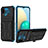 Custodia Silicone e Plastica Opaca Cover con Supporto YF1 per Samsung Galaxy A02 Blu