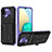 Custodia Silicone e Plastica Opaca Cover con Supporto YF1 per Samsung Galaxy A02 Viola