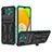 Custodia Silicone e Plastica Opaca Cover con Supporto YF1 per Samsung Galaxy A03 Verde