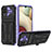 Custodia Silicone e Plastica Opaca Cover con Supporto YF1 per Samsung Galaxy A12 5G Viola