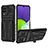 Custodia Silicone e Plastica Opaca Cover con Supporto YF1 per Samsung Galaxy A22 4G Nero
