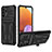Custodia Silicone e Plastica Opaca Cover con Supporto YF1 per Samsung Galaxy A32 4G Nero