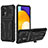 Custodia Silicone e Plastica Opaca Cover con Supporto YF1 per Samsung Galaxy A52 5G Nero