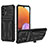 Custodia Silicone e Plastica Opaca Cover con Supporto YF1 per Samsung Galaxy M32 5G Nero