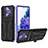 Custodia Silicone e Plastica Opaca Cover con Supporto YF1 per Samsung Galaxy S20 FE (2022) 5G Viola