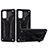 Custodia Silicone e Plastica Opaca Cover con Supporto YF2 per Samsung Galaxy S20 Plus 5G Nero