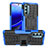 Custodia Silicone e Plastica Opaca Cover con Supporto Z01 per Motorola Moto G Stylus (2022) 5G Blu