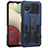 Custodia Silicone e Plastica Opaca Cover con Supporto ZJ1 per Samsung Galaxy A12 Nacho Blu