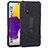 Custodia Silicone e Plastica Opaca Cover con Supporto ZJ1 per Samsung Galaxy A72 5G Nero