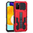 Custodia Silicone e Plastica Opaca Cover con Supporto ZJ1 per Samsung Galaxy F02S SM-E025F Rosso