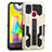 Custodia Silicone e Plastica Opaca Cover con Supporto ZJ1 per Samsung Galaxy M31