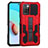 Custodia Silicone e Plastica Opaca Cover con Supporto ZJ1 per Xiaomi Redmi Note 11 4G (2021) Rosso