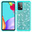 Custodia Silicone e Plastica Opaca Cover Fronte e Retro 360 Gradi Bling-Bling JX1 per Samsung Galaxy A52 4G Ciano