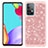 Custodia Silicone e Plastica Opaca Cover Fronte e Retro 360 Gradi Bling-Bling JX1 per Samsung Galaxy A52 4G Oro Rosa