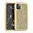 Custodia Silicone e Plastica Opaca Cover Fronte e Retro 360 Gradi Bling-Bling per Apple iPhone 11 Pro Oro