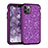 Custodia Silicone e Plastica Opaca Cover Fronte e Retro 360 Gradi Bling-Bling per Apple iPhone 11 Pro Viola