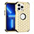 Custodia Silicone e Plastica Opaca Cover Fronte e Retro 360 Gradi Bling-Bling per Apple iPhone 13 Pro Oro e Nero