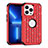 Custodia Silicone e Plastica Opaca Cover Fronte e Retro 360 Gradi Bling-Bling per Apple iPhone 13 Pro Rosso