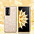 Custodia Silicone e Plastica Opaca Cover Fronte e Retro 360 Gradi Bling-Bling per Huawei Honor Magic V2 5G Oro